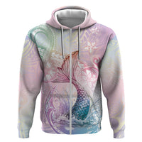 Hawaii Mermaid Sweet Pastel Hoodie Polynesian Pattern Fish Hook