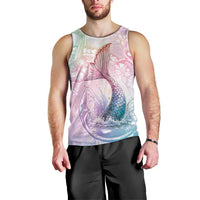 Hawaii Mermaid Sweet Pastel Men Tank Top Polynesian Pattern Fish Hook