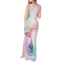 Hawaii Mermaid Sweet Pastel Tank Maxi Dress Polynesian Pattern Fish Hook