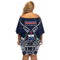 Samoa Independence Day Off Shoulder Short Dress Ula Nifo Mix Turtle LT01 - Polynesian Pride