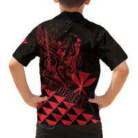 Personalized King Kamehameha Day Family Matching Tank Maxi Dress and Hawaiian Shirt Kakau Polynesian Pattern