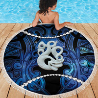 Maori Matariki Manaia Beach Blanket Maori Kowhaiwhai Pattern Galaxy