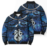 Personalized Maori Matariki Manaia Bomber Puffer Jacket Maori Kowhaiwhai Pattern Galaxy