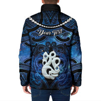 Personalized Maori Matariki Manaia Padded Jacket Maori Kowhaiwhai Pattern Galaxy