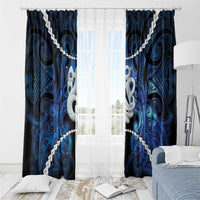 Maori Matariki Manaia Window Curtain Maori Kowhaiwhai Pattern Galaxy