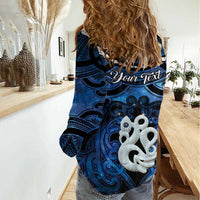 Personalized Maori Matariki Manaia Women Casual Shirt Maori Kowhaiwhai Pattern Galaxy LT01 - Polynesian Pride