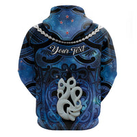 Personalized Maori Matariki Manaia Zip Hoodie Maori Kowhaiwhai Pattern Galaxy