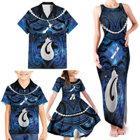Personalized Maori Matariki Hei Matau Family Matching Tank Maxi Dress and Hawaiian Shirt Maori Kowhaiwhai Pattern Galaxy LT01 - Polynesian Pride