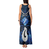 Personalized Maori Matariki Hei Matau Tank Maxi Dress Maori Kowhaiwhai Pattern Galaxy