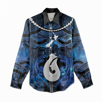 Personalized Maori Matariki Hei Matau Women Casual Shirt Maori Kowhaiwhai Pattern Galaxy