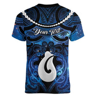 Personalized Maori Matariki Hei Matau Women V-Neck T-Shirt Maori Kowhaiwhai Pattern Galaxy