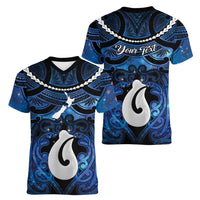 Personalized Maori Matariki Hei Matau Women V-Neck T-Shirt Maori Kowhaiwhai Pattern Galaxy