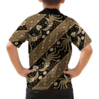 Indonesia Batik Pattern Family Matching Tank Maxi Dress and Hawaiian Shirt Gold Version LT01 - Polynesian Pride