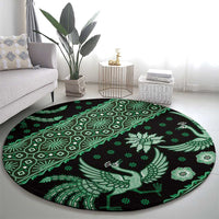 Indonesia Batik Pattern Round Carpet Green Version