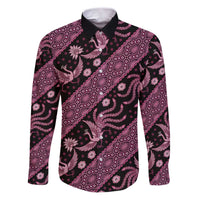 Indonesia Batik Pattern Family Matching Puletasi and Hawaiian Shirt Pink Version