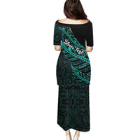 Personalised Aotearoa Puletasi Silver Fern Mix Paua Shell Polynesian Pattern LT01 - Polynesian Pride