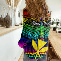 Personalised Hawaii Women Casual Shirt Kanaka Maoli Kakau 2023 National Coming Out Day LT01 - Polynesian Pride
