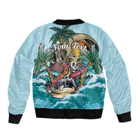 Personalized Aloha Hawaii Skeleton Bomber Jacket Tropical Summer Vibe