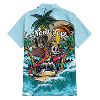 Personalized Aloha Hawaii Skeleton Family Matching Tank Maxi Dress and Hawaiian Shirt Tropical Summer Vibe