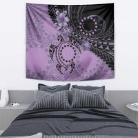 Cook Islands Turtle Tapestry Stars and Hibiscus - Purple