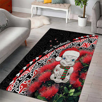 New Zealand Christmas Meri Kirihimete Area Rug Santa Hei Tiki Pohutukawa LT01 - Polynesian Pride