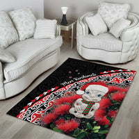 New Zealand Christmas Meri Kirihimete Area Rug Santa Hei Tiki Pohutukawa LT01 - Polynesian Pride