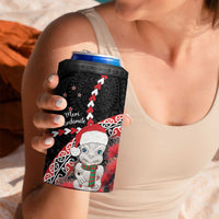 New Zealand Christmas Meri Kirihimete 4 in 1 Can Cooler Tumbler Santa Hei Tiki Pohutukawa LT01 - Polynesian Pride
