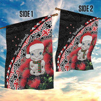 New Zealand Christmas Meri Kirihimete Garden Flag Santa Hei Tiki Pohutukawa LT01 - Polynesian Pride