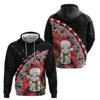 New Zealand Christmas Meri Kirihimete Hoodie Santa Hei Tiki Pohutukawa LT01 - Polynesian Pride