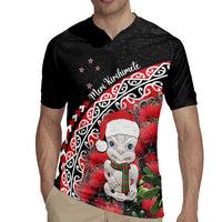 New Zealand Christmas Meri Kirihimete Rugby Jersey Santa Hei Tiki Pohutukawa LT01 - Polynesian Pride