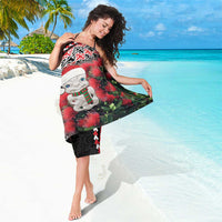 New Zealand Christmas Meri Kirihimete Sarong Santa Hei Tiki Pohutukawa LT01 - Polynesian Pride