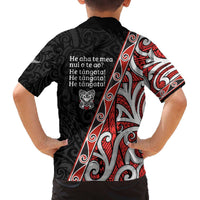 Aotearoa Toitu Te Tiriti Family Matching Off The Shoulder Long Sleeve Dress and Hawaiian Shirt Honour The Treaty New Zealand LT01 - Polynesian Pride