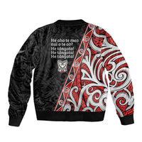 Aotearoa Toitu Te Tiriti Sleeve Zip Bomber Jacket Honour The Treaty New Zealand