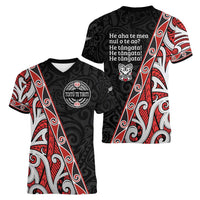 Aotearoa Toitu Te Tiriti Women V-Neck T-Shirt Honour The Treaty New Zealand