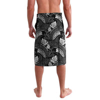 Grayscale Monstera Lavalava Polynesian Tribal Pattern - Polynesian Pride