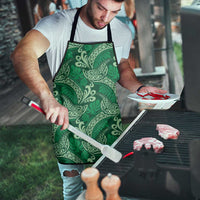 Forest Green Monstera Apron Polynesian Tribal Pattern - Polynesian Pride