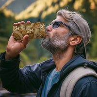 Brown Gold Monstera 4 in 1 Can Cooler Tumbler Polynesian Tribal Pattern - Polynesian Pride