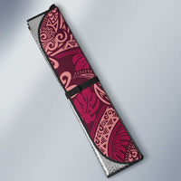 Sweet Pink Monstera Auto Sun Shade Polynesian Tribal Pattern - Polynesian Pride