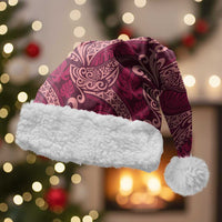 Sweet Pink Monstera Christmas Santa Hat Polynesian Tribal Pattern - Polynesian Pride