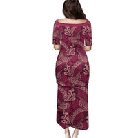 Sweet Pink Monstera Family Matching Puletasi and Hawaiian Shirt Polynesian Tribal Pattern - Polynesian Pride