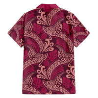 Sweet Pink Monstera Family Matching Tank Maxi Dress and Hawaiian Shirt Polynesian Tribal Pattern LT01 - Polynesian Pride