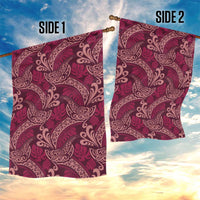Sweet Pink Monstera Garden Flag Polynesian Tribal Pattern - Polynesian Pride