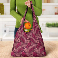 Sweet Pink Monstera Grocery Bag Polynesian Tribal Pattern LT01 - Polynesian Pride