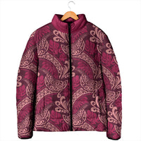 Sweet Pink Monstera Padded Jacket Polynesian Tribal Pattern LT01 - Polynesian Pride