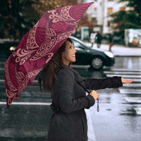 Sweet Pink Monstera Umbrella Polynesian Tribal Pattern - Polynesian Pride