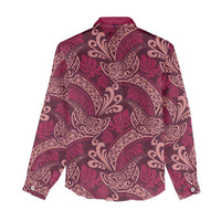 Sweet Pink Monstera Women Casual Shirt Polynesian Tribal Pattern LT01 - Polynesian Pride
