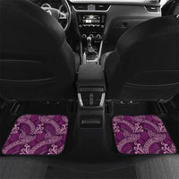 Royal Purple Monstera Car Mats Polynesian Tribal Pattern LT01 Set 2pcs - Back Purple - Polynesian Pride