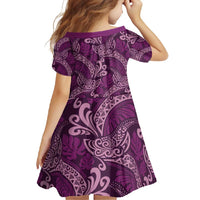 Royal Purple Monstera Family Matching Mermaid Dress and Hawaiian Shirt Polynesian Tribal Pattern - Polynesian Pride