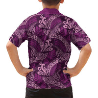 Royal Purple Monstera Family Matching Short Sleeve Bodycon Dress and Hawaiian Shirt Polynesian Tribal Pattern LT01 - Polynesian Pride