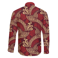 Luxury Red Monstera Family Matching Short Sleeve Bodycon Dress and Hawaiian Shirt Polynesian Tribal Pattern - Polynesian Pride